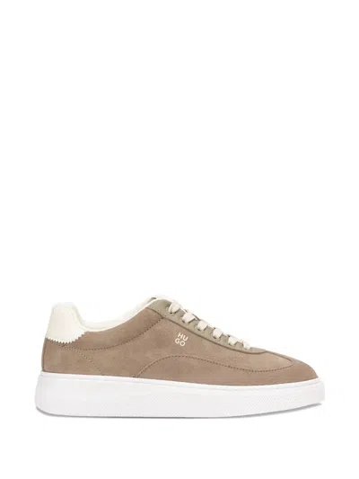 Hugo Boss Embossed-logo Lace-up Sneakers In Multi