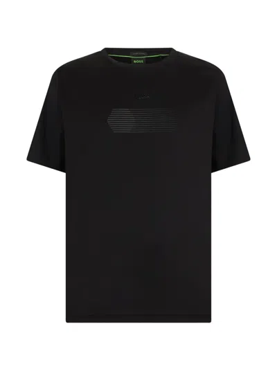 Hugo Boss Embossed-logo T-shirt In Black