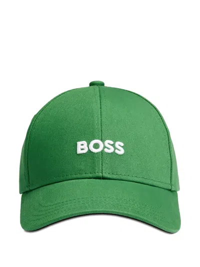 Hugo Boss Embroidered Baseball Cap In Green