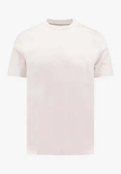 Hugo Boss Embroidered Crewneck T-shirt In Neutral