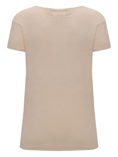 Hugo Boss Embroidered-detail Linen Top In Neutral