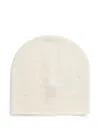 Hugo Boss Embroidered-logo Beanie Hat In Neutral