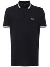 Hugo Boss Embroidered-logo Cotton Polo Shirt In Blue
