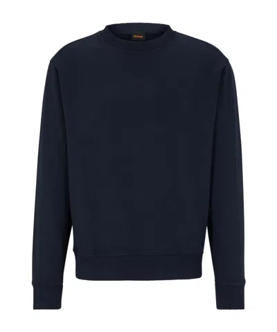 Hugo Boss Embroidered-logo Cotton Sweatshirt In Black