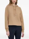 Hugo Boss Embroidered-logo Hoodie In Brown