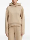 Hugo Boss Embroidered-logo Hoodie In Neutral
