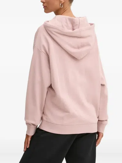 Hugo Boss Embroidered-logo Hoodie In Pink
