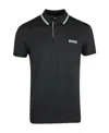 Hugo Boss Cotton-blend Polo Shirt With Contrast Details In Black