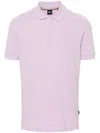 Hugo Boss Embroidered-logo Polo Shirt In Purple