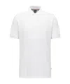 Hugo Boss Regular-fit Polo Shirt In Cotton And Linen In White