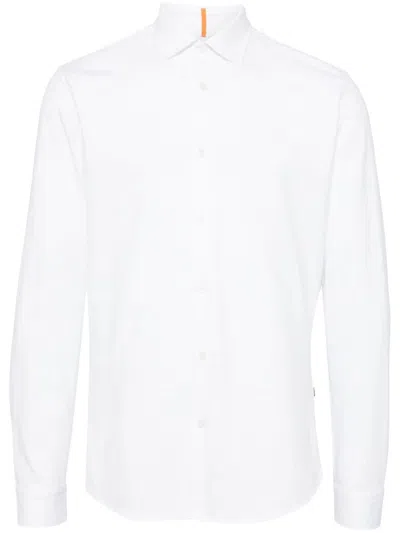 Hugo Boss Embroidered-logo Shirt In White