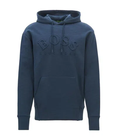 Hugo Boss Embroidered Logo Sweater In Blue