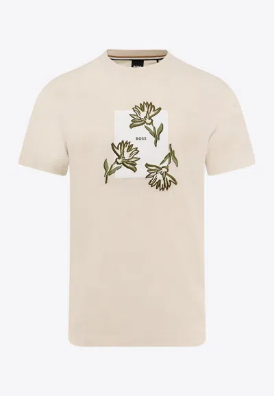 Hugo Boss Boss Men T-shirt In Cotone In Neutral