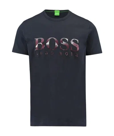 Hugo Boss Embroidered Logo T-shirt In Black