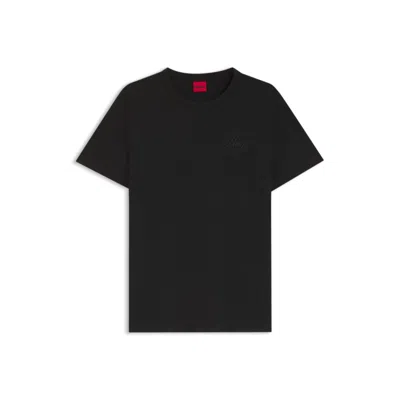 Hugo Boss Embroidered-logo T-shirt In Cotton Jersey In Black