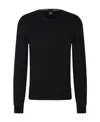 Hugo Boss Cotton-jersey Regular-fit Sweatshirt With Embroidered Logo In Black