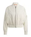 Hugo Boss Embroidered Bomber Jacket With Zipped Sleeve Pocket In White
