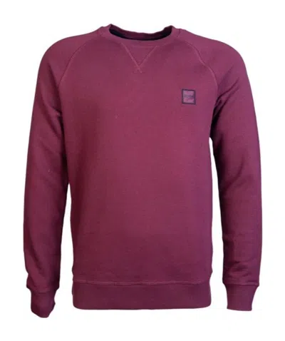 Hugo Boss Embroidered Round-necked Sweater In Red