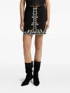 Hugo Boss Embroidered Scalloped-hem Mini Skirt In Black