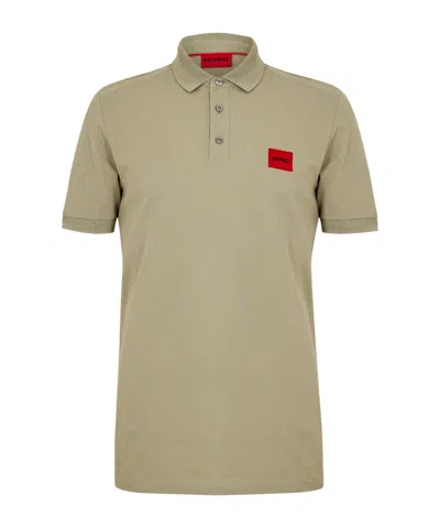 Hugo Boss Embroidered Shortsleeve Polo In Nude