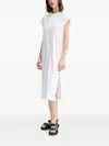 Hugo Boss Embroidered Side-split Midi Dress In White