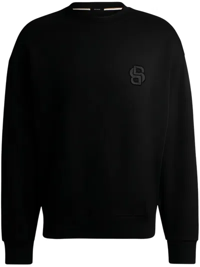 Hugo Boss Embroidered Sweatshirt In Black