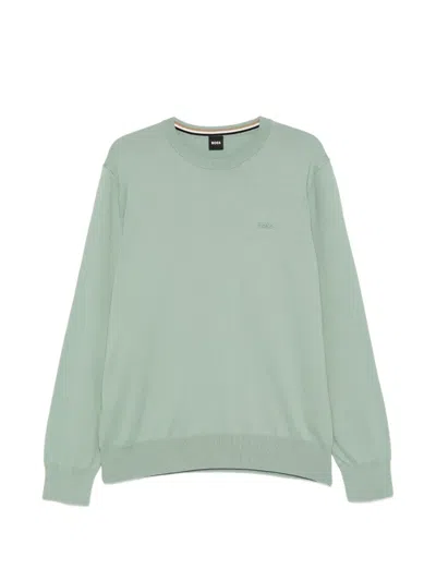 Hugo Boss Embroidered Sweatshirt In Green