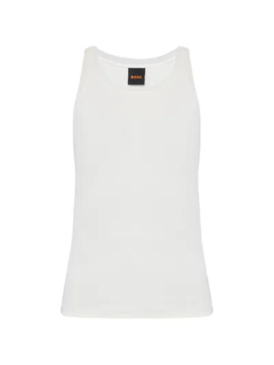 Hugo Boss Embroidered Tank Top In White