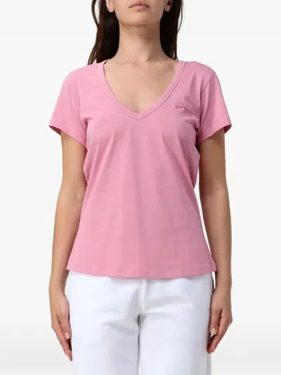 HUGO BOSS EMBROIDERED V-NECK T-SHIRT
