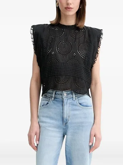 HUGO BOSS EMBROIDERY COTTON BLOUSE
