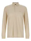 Hugo Boss Embroidery-logo Long-sleeve Polo Shirt In Neutral