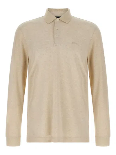 HUGO BOSS EMBROIDERY-LOGO LONG-SLEEVE POLO SHIRT