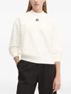 Hugo Boss Embroidery Logo Sweatshirt In White