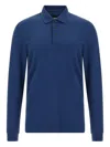 Hugo Boss Embroidery Long-sleeve Polo Shirt In Blue