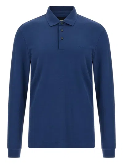 HUGO BOSS EMBROIDERY LONG-SLEEVE POLO SHIRT