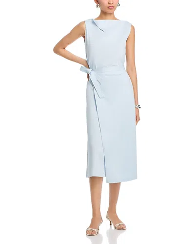 Hugo Boss Boss Emiaky Sleeveless Cotton Midi Dress In Blue