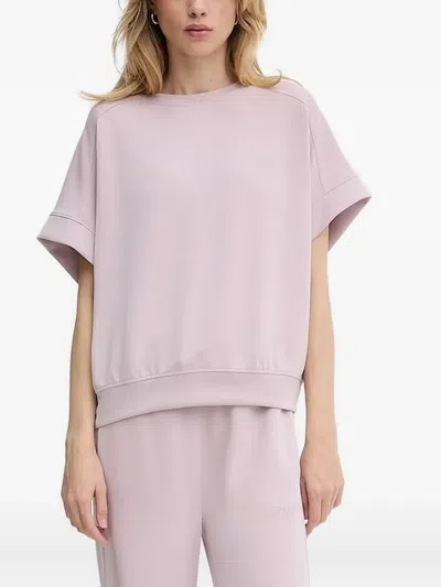 Hugo Boss Enari Pleated Short-sleeve T-shirt In Pink