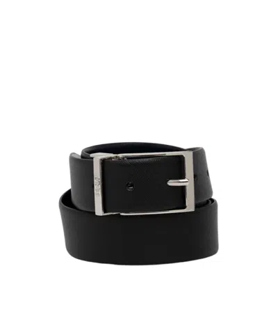 Hugo Boss Engraved-buckle Belt In Black