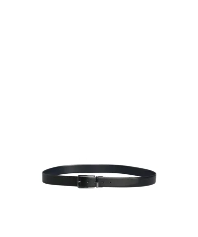 Hugo Boss Engraved-buckle Leather Belt In Black