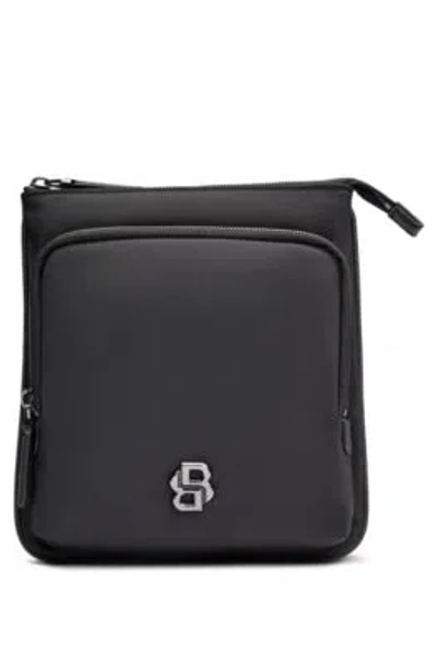 Hugo Boss Envelope Bag With Double-monogram Hardware Trim In Brown