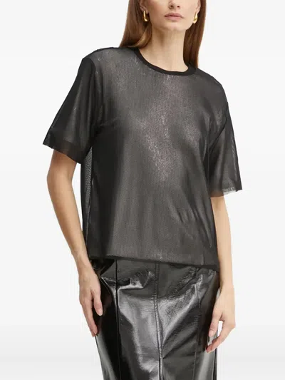 Hugo Boss Enviro Sequin Crew-neck T-shirt In Black