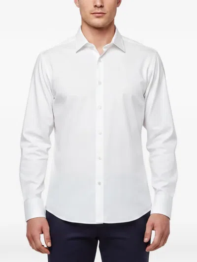 Pre-owned Hugo Boss Enzo Regular-fit Textured Shirt In White