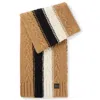 Hugo Boss Equestrian Cable-knit Scarf With Signature Stripe