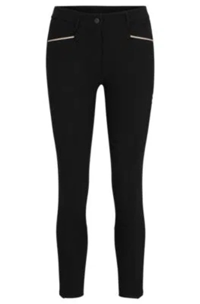 Hugo Boss Equestrian Full-grip Breeches In Power-stretch Material In Black