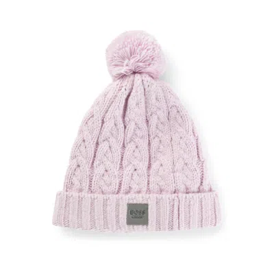 Hugo Boss Equestrian Lightweight Bobble Hat With Fleece Inner In Purple