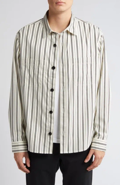 Hugo Boss Erato Stripe Button-up Shirt In Open White
