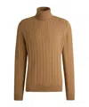 Hugo Boss Boss Wool And Cashmere Sweater In Brown