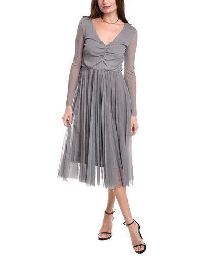 Hugo Boss Erlissi Midi Dress In Silver