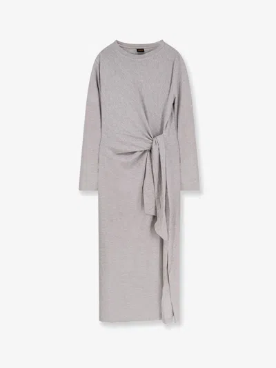 Hugo Boss Erlot Stretch Modal Dress In Gray