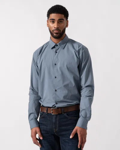 Hugo Boss Ermo Slim-fit Shirt In Stretch-cotton Canvas In Blue
